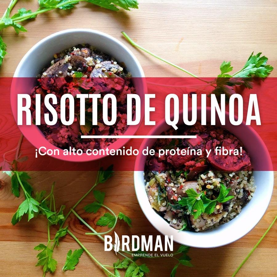 Risotto de Quinoa, Hongos y Espinaca | VidaBirdman